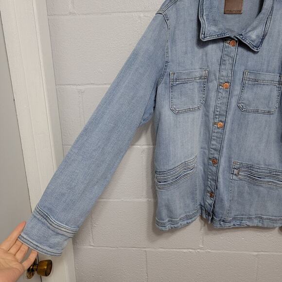 Maurice Jean Jacket Light Wash Stretch Denim XL - Picture 4 of 7